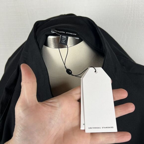 Universal Standard Willa Jacket 4XL Womens New Black Curved Twill Button Front - Picture 6 of 10